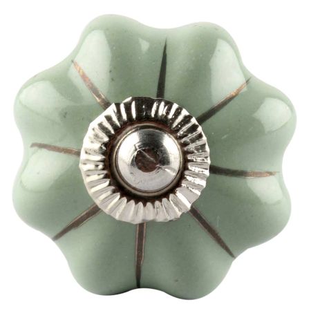 Sage Green Silve Line Medium Ceramic Wine Stopper 